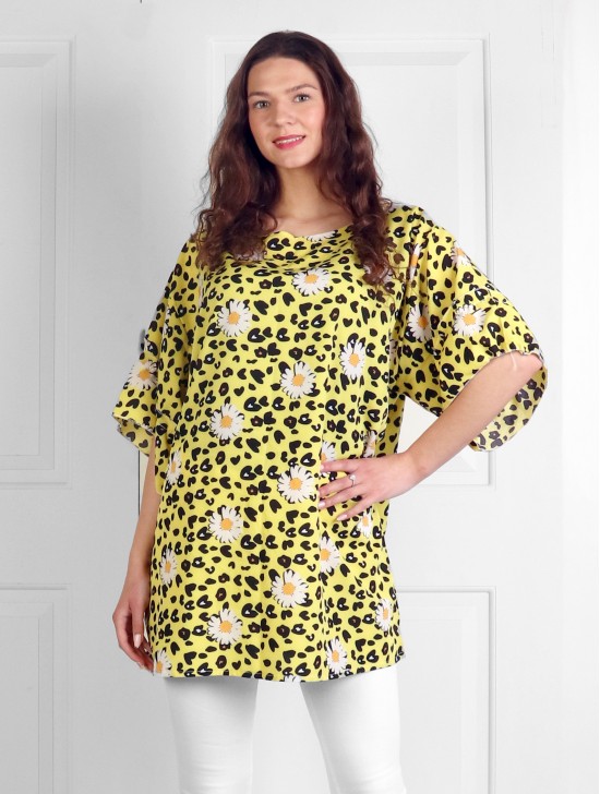 Floral Print Plus Size Fashion Top